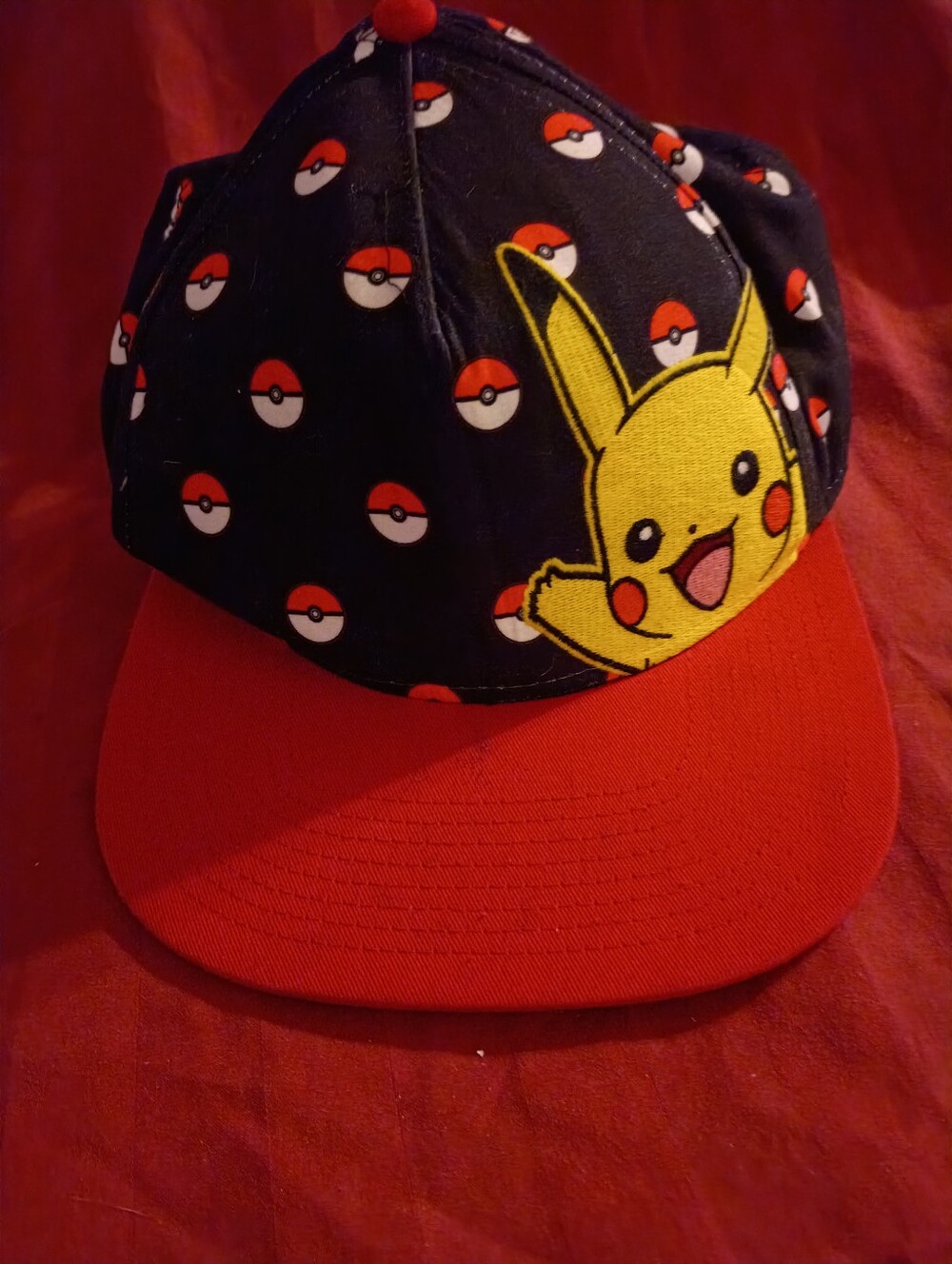 Pokemon Black & Red Pikachu Baseball Cap